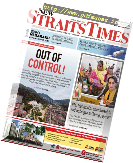 The News Straits Times Malaysia Frontpage New Straits Times Specsiss 6970